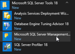 Launch Microsoft SQL Server Management Studio
