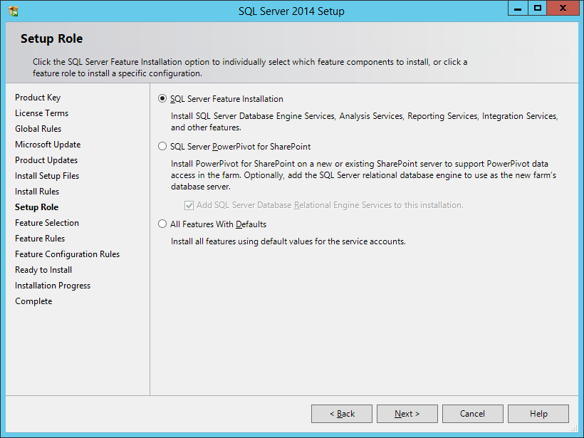 SQL Server Feature Installation