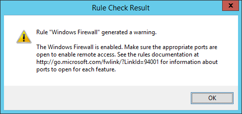The installer does not like the Windows Firewall