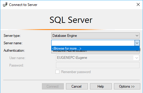 let's run the SQL Server Management Studio