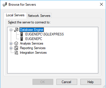 window will open where you will need to select the desired server