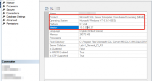 How to specify the version and edition of SQL server