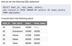 Oracle LAG function