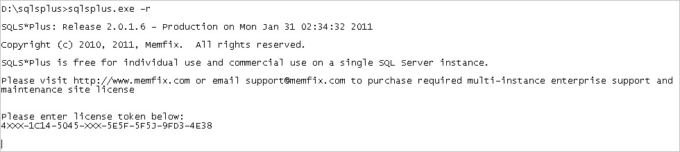 SQLS*Plus for SQL Server - Register License