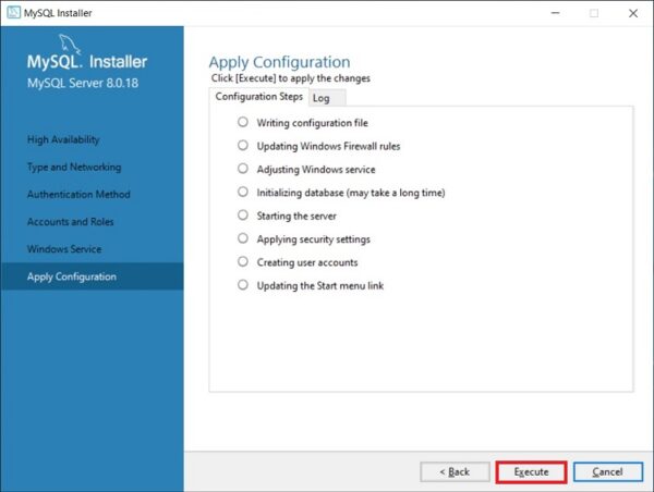 Applying MySQL Server settings