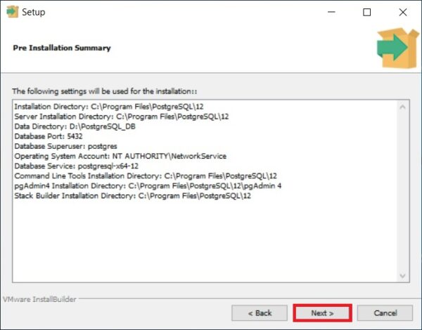 Checking PostgreSQL installation parameters