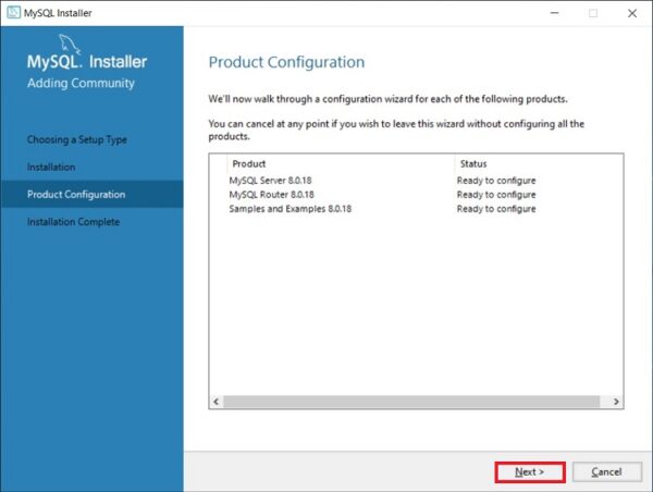 Configuring MySQL components