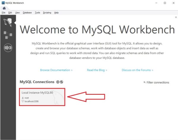 Connecting to MySQL using MySQL Workbench