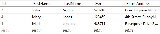 Mixing data from the local and associated server