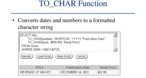 Oracle TO_CHAR function