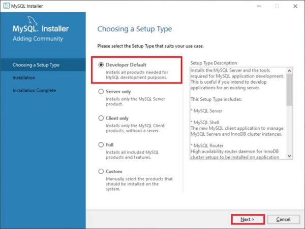 Run the installation and choose MySQL installation type