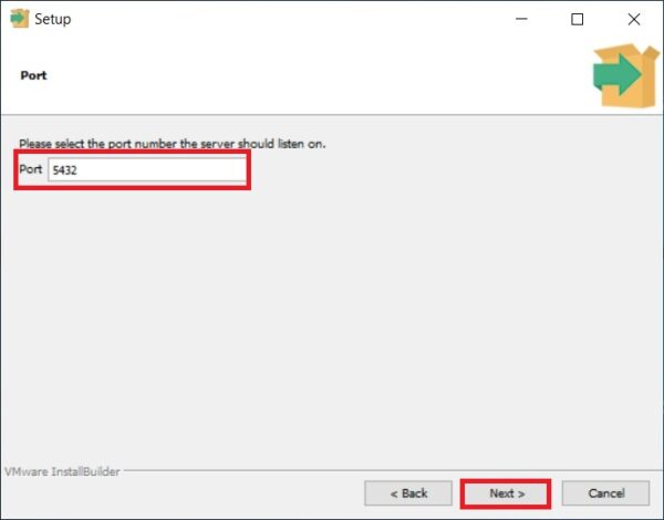 Specify the port for your PostgreSQL instance