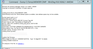 SQLS*Plus - Windows emergency memory dump