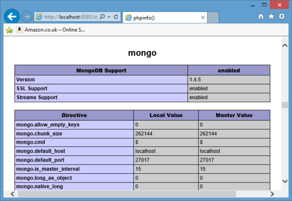Installing a driver for MongoBD PHP