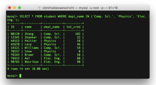 With IN you can specify several values for the WHERE operator