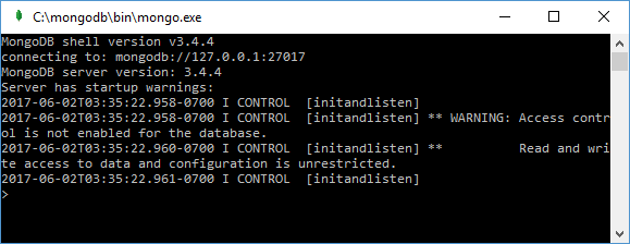 we will be able to perform database operations through the mongo shell